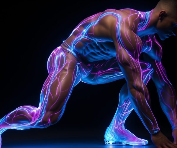 muscular man, Neon light, neon, hologram, realism, realistic color 3d sculpture, neon body, futuristic cloths, neon backlight, --ar 16:9 --stylize 500 --v 5.2 Job ID: 6a635808-f6d6-4c9f-ace3-116414452bff